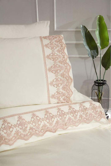 SteweHome Duvet Cover Set 200x220cm Double With 2 Pillowcases Beige