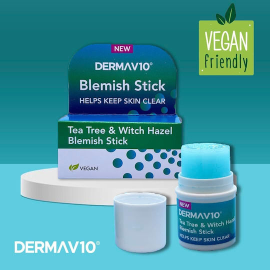 Derma V10 Blemish Stick Tea Tree & Witch Hazel Firming Gel for Blemishes & Acne