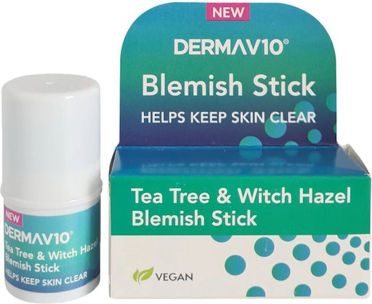 Derma V10 Blemish Stick Tea Tree & Witch Hazel Firming Gel for Blemishes & Acne