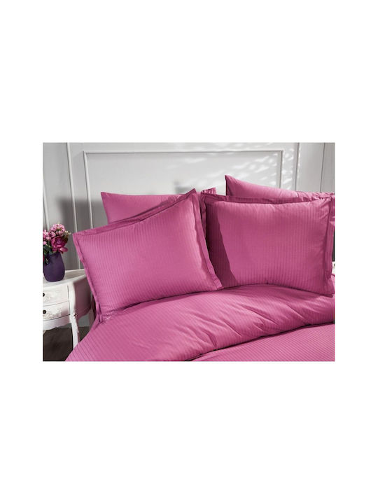 SteweHome Σετ Παπλωματοθήκη 200x220cm Διπλή με 2 Μαξιλαροθήκες Μωβ