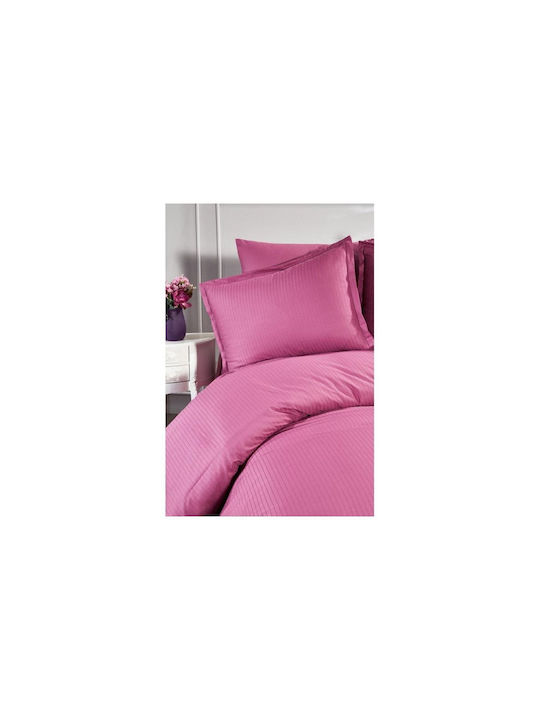 SteweHome Σετ Παπλωματοθήκη 200x220cm Διπλή με 2 Μαξιλαροθήκες Μωβ