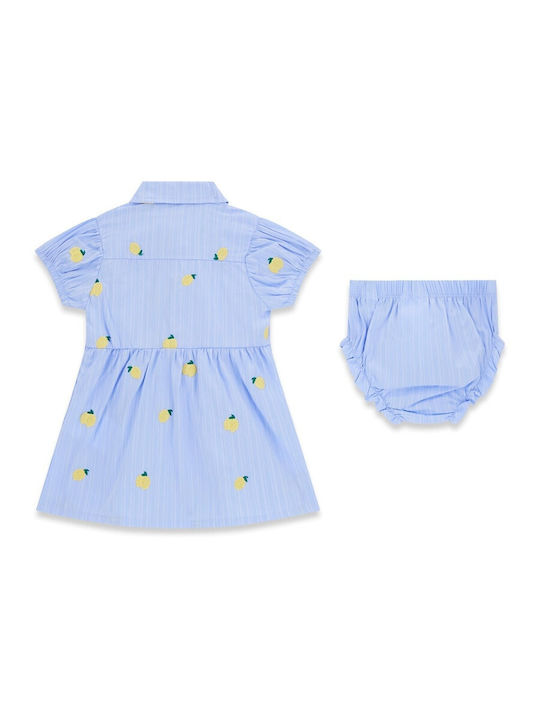 Mädchenkleid Kurzärmelig Set aus 2 Mit Slip Blau
