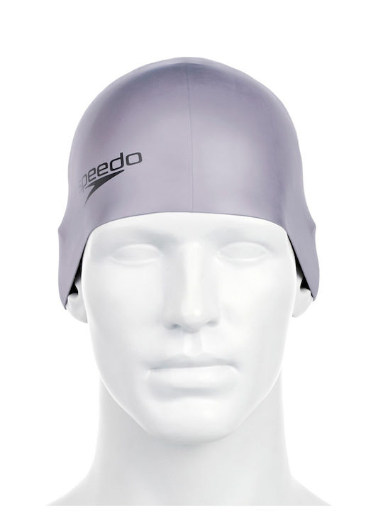 Speedo PLAIN MOULDED Schwimmkappe Erwachsene Silber