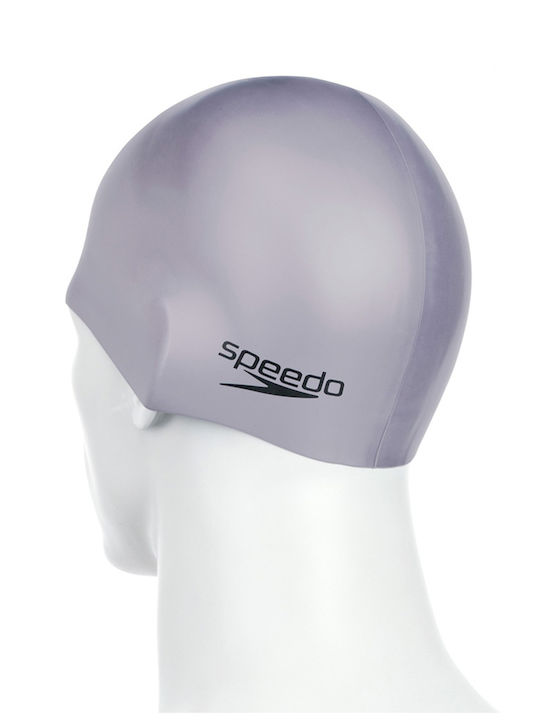 Speedo PLAIN MOULDED Schwimmkappe Erwachsene Silber
