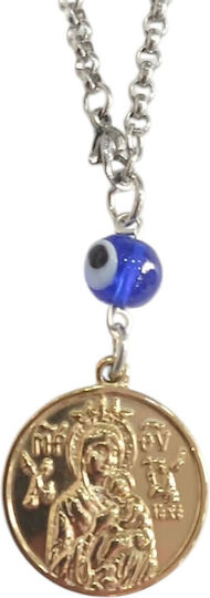 Car Charm Steel Gold Small Double-Sided Saint Christopher-Virgin Mary Gt-305108416-121