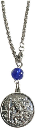 Car Charm Steel Silver Small Double-Sided Saint Christopher-Virgin Mary Gt-305108416-021