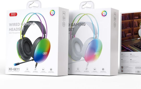 XO GE11 Over Ear Gaming Headset με σύνδεση 3.5mm / USB Λευκό