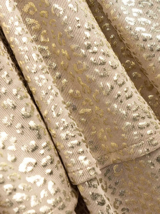 Girls Dress Beige Gold