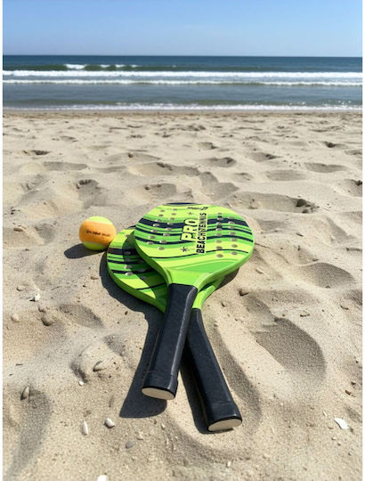 Sport1 Ρακέτες Παραλίας Ξύλινες Μπλέ Μπαλάκι "beach-pro Color"