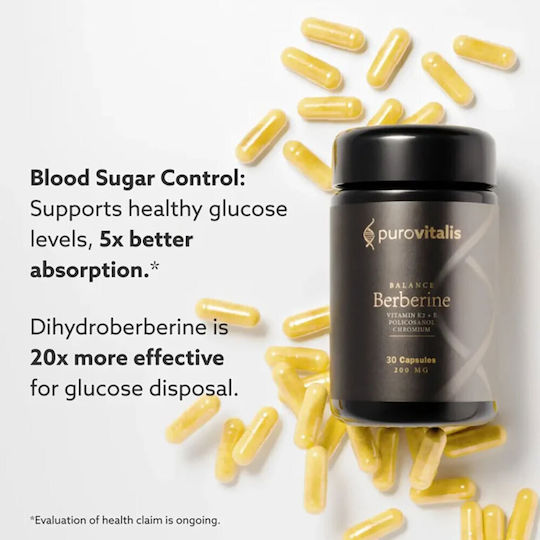 Purovitalis Berberine Balance Ειδικό Συμπλήρωμα Διατροφής 30 κάψουλες