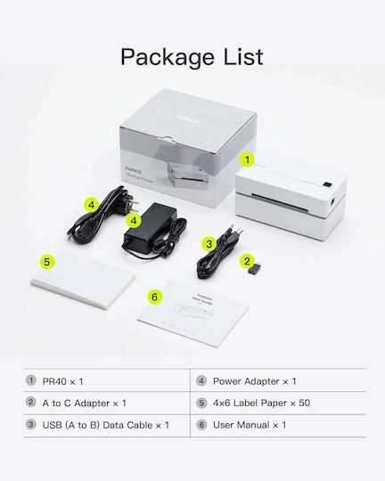 Inateck Inateck USB Bluetooth Etikettendrucker 203 dpi