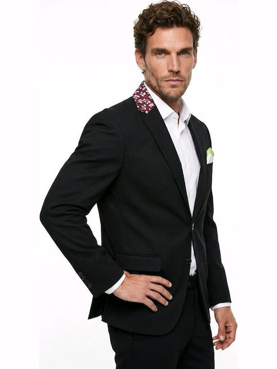 Men’s Suit Jacket with Slim Fit Black