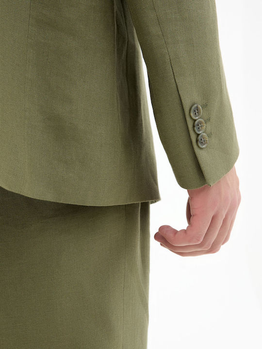 Summer Men's Suit Jacket Khaki
