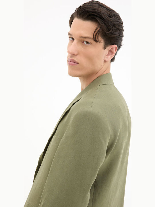 Summer Men's Suit Jacket Khaki