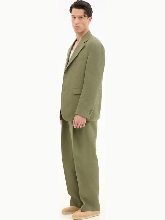 Summer Men's Suit Jacket Khaki