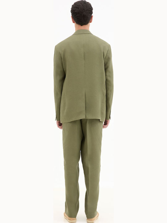 Summer Men's Suit Jacket Khaki