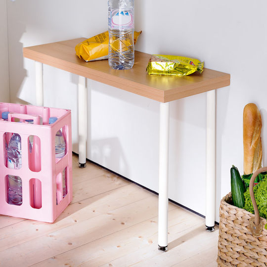 Element-System Metal Furniture Leg with Regulator Suitable for Table / Coffee Table 3x3x70cm White