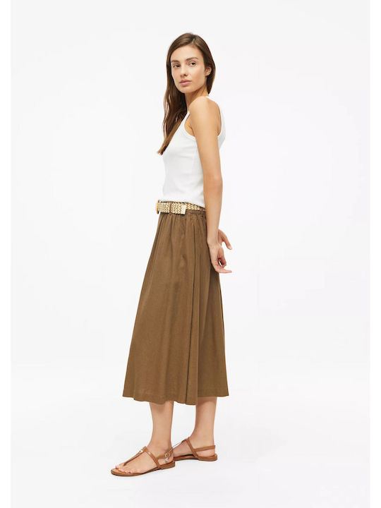 Linen Midi Skirt 8918