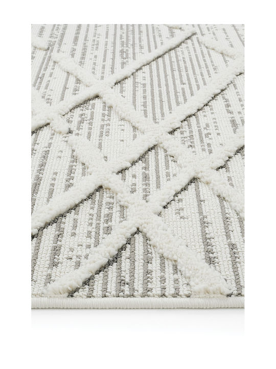 SteweHome Rectangular Kitchen Mat Gray White 100x150cm