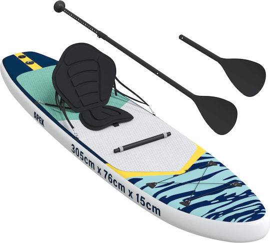 vidaXL Apex Inflatable SUP Board with Length 3.05m Blue
