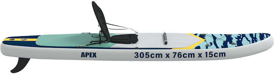 vidaXL Apex Inflatable SUP Board with Length 3.05m Blue