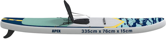 vidaXL Apex Φουσκωτή Σανίδα SUP με Μήκος 3.35m Μπλε