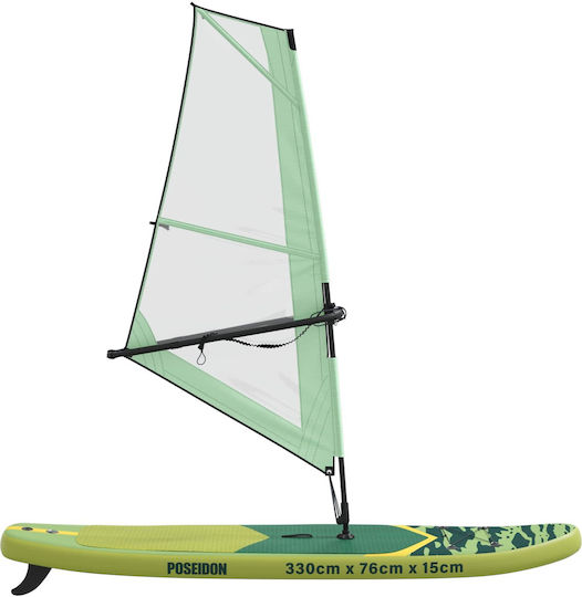 vidaXL Poseidon Inflatable SUP Board with Length 3.3m Green
