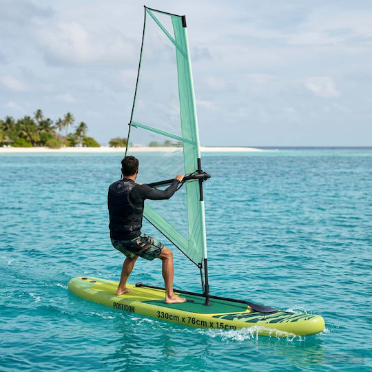 vidaXL Poseidon Inflatable SUP Board with Length 3.3m Green