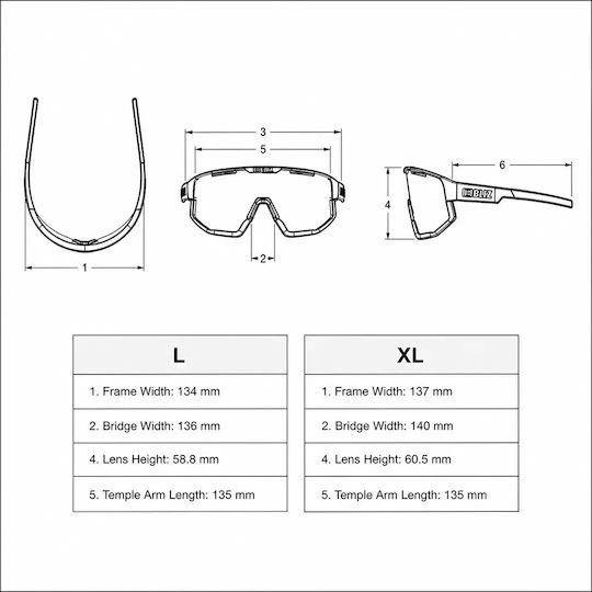 Bliz Cycling Glasses with Black Frame and Dark Mirror Lenses