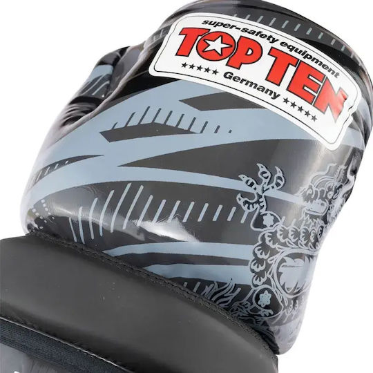 Top Ten Pointfighter Boxing Gloves Made of Synthetic Leather for Competition Black