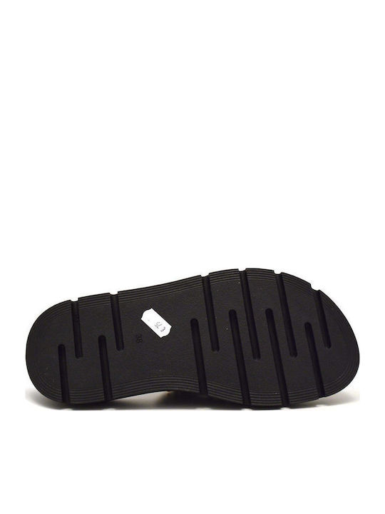 Leather Women's Flat Sandals Black