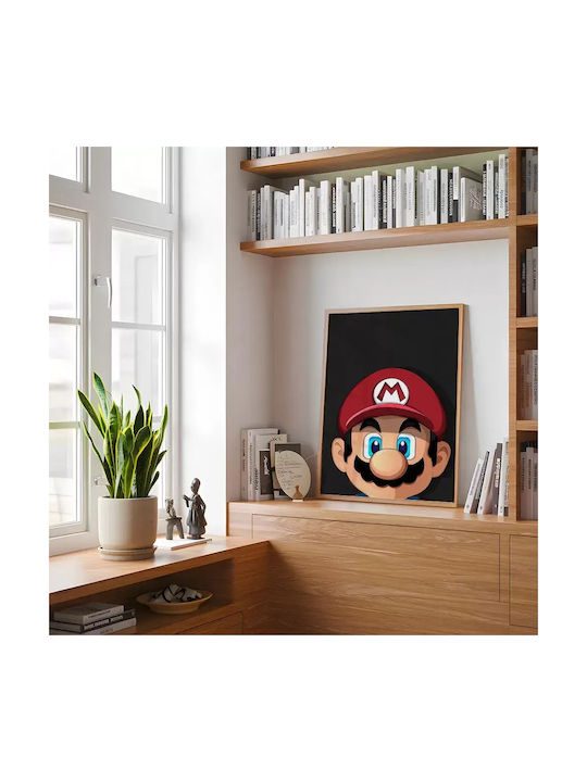 Gaming Poster Super Mario Gm003 40cm X 50cm Premium Μαύρο Ξύλινο Κάδρο