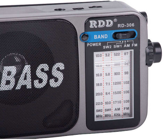 RD-306 Tabletop Rechargeable Radio Gray