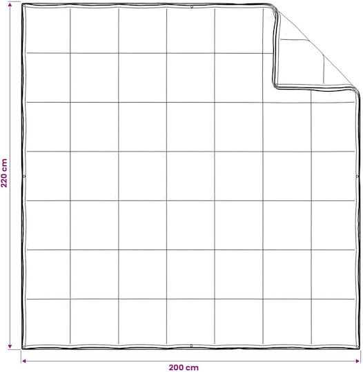 vidaXL Κουβέρτα Διπλή 200x220εκ. Λευκό