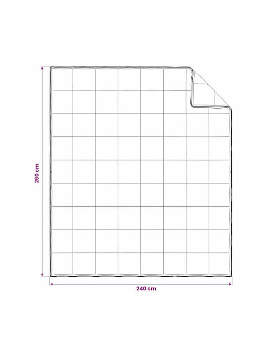 vidaXL King Size Blanket 260x240cm White