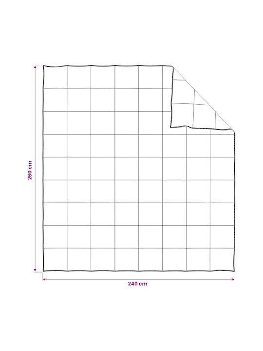 vidaXL King Size Decke 260x240cm Weiß