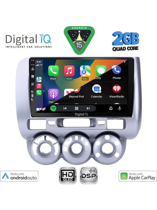 Digital IQ Car Audio System for Honda Jazz 2002-2008 with A/C (Bluetooth/USB/WiFi/GPS/Apple CarPlay/Android Auto) with 9" Touch Screen
