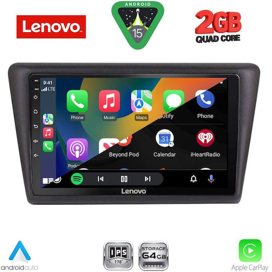 Lenovo Car Audio System for Skoda Rapid 2014-2019 Bluetooth USB WiFi GPS Apple CarPlay Android Auto with 9" Touch Screen