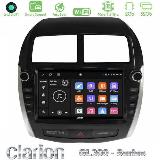 Clarion Car Audio System for Mitsubishi Asx 2013-2018 (Bluetooth/USB/AUX/WiFi/GPS/Apple CarPlay/Android Auto) with 9" Touch Screen