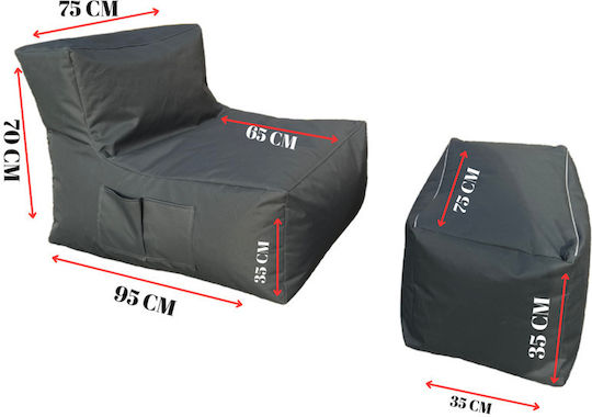 Bean Bag Chair Waterproof Pear 75x65x70cm