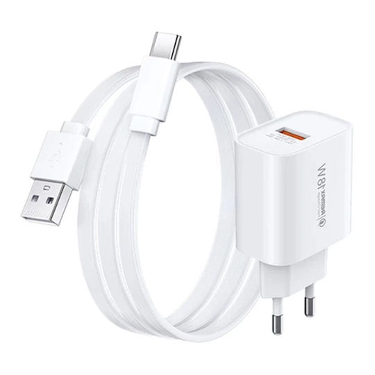 Remax Φορτιστής Χωρίς Καλώδιο με Θύρα USB-A 18W Quick Charge 3.0 Λευκός (RP-U119)