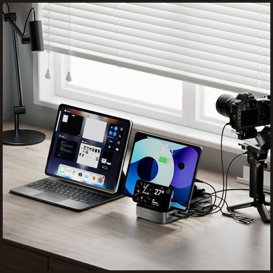4Smarts Charging Station with USB-A Port and 5 USB-C Ports 100W in Black Colour 541805