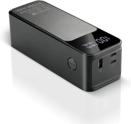everActive EB-27Q Power Bank 27000mAh 162.5W mit USB-A Ausgangsanschluss und 2 USB-C Ausgangsanschlüsse Power Delivery / Schnellladung / PPS Schwarz