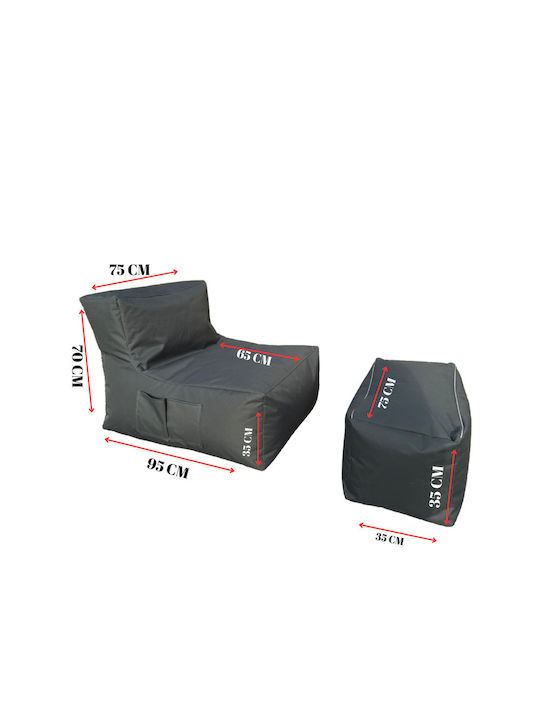 Bean Bag Pear Waterproof Gray 75x65x70cm