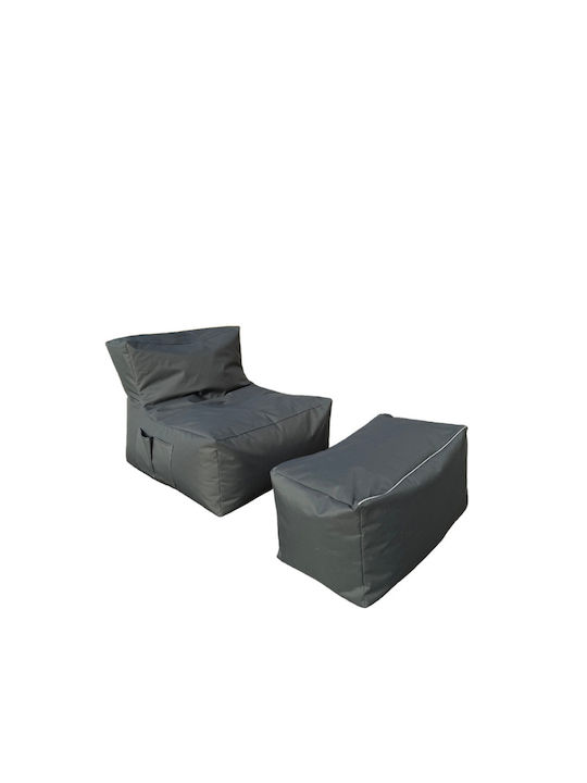 Bean Bag Pear Waterproof Gray 75x65x70cm