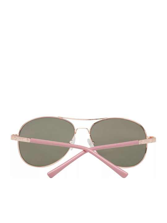 Guess Guess Damen Sonnenbrille mit Gold Metallrahmen und Rosa Verlaufsfarbe Spiegel Gläser GF0295 28U