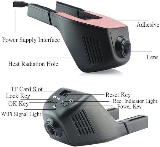 Комплект Камера ДВР за Автомобил 1080P Wi-Fi и Задна Камера