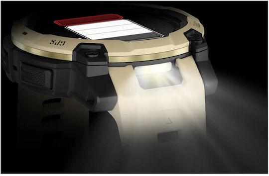 Garmin Instinct 3 AMOLED Aluminium 45mm Αδιάβροχο Smartwatch με Παλμογράφο (Citrine with Citrine Band)