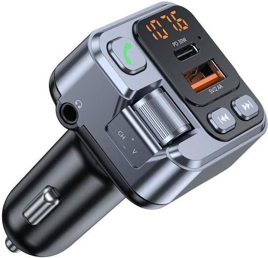 Blavec Car FM Transmitter with Bluetooth USB Type-C AUX