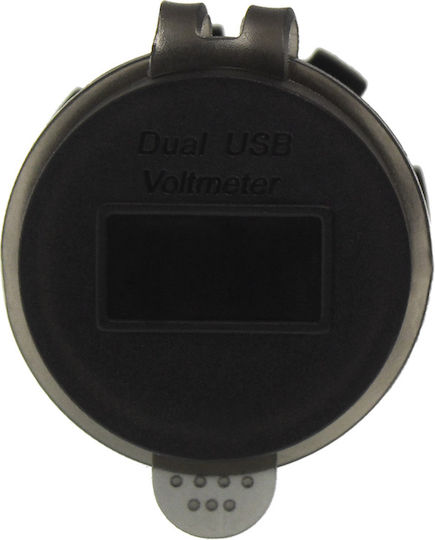 Digital Voltmeter with USB 12V/24V Black Color